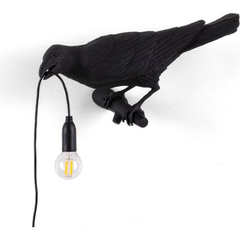 1 Applique murale Corbeau, Résine sculptée, Ampoule LED, Décoration Gothique, Salon Chambre Jardin (1/5)