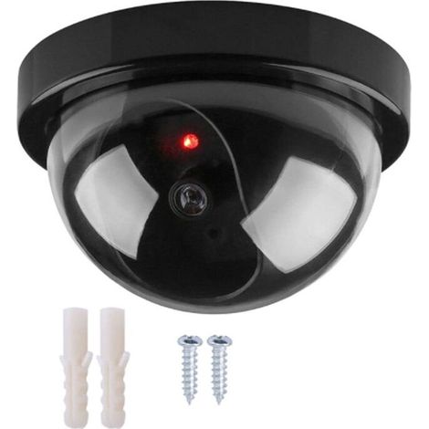 Attrappe einer Kamera, Dummy-Dome-Kamera für den Innen- und Außenbereich mit blinkendem rotem LED-Licht (2er-Pack) (1/5)
