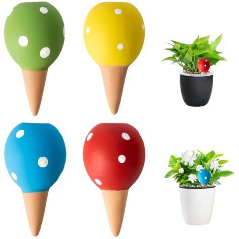 Selbstbewässerungsgeräte für Pflanzen, 4 Stück, Keramik, kegelförmig, automatische Bewässerung, Blumenbewässerungsgerät