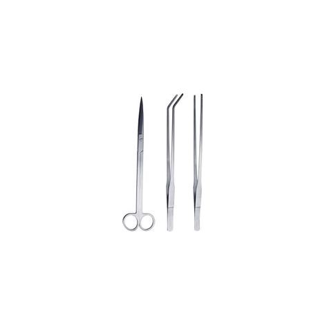 3 Pack Aquarium Kit Outil Accessoires, Outils d'Aquarium en Acier Inoxydable, Poisson Starter Kits Réservoir Eau Plante Pinces Ciseaux Outils pour Poissons et Plantes d'Aquarium