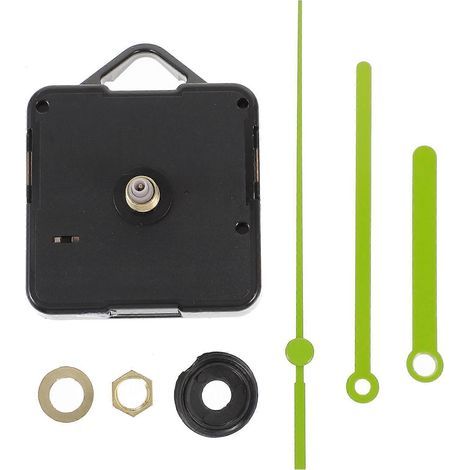 Horloge à quartz avec mécanisme à crochet, kit de réparation silencieux pour horloge murale (vert, sans pile, un noyau d'horloge et 3 aiguilles)-Green (1/4)