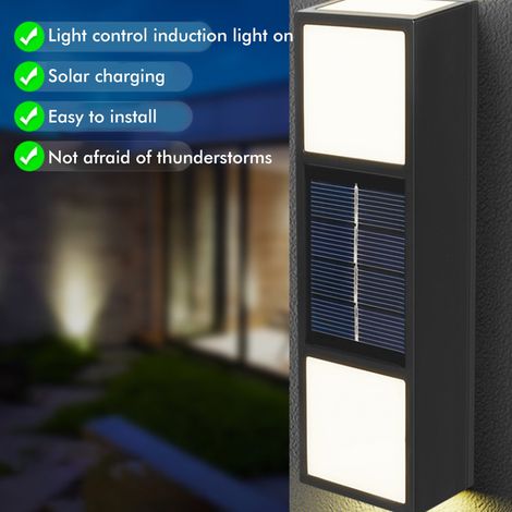 Lampe solaire extérieure LED étanche pour porte d'entrée, jardin, garage ou terrasse. (1/5)