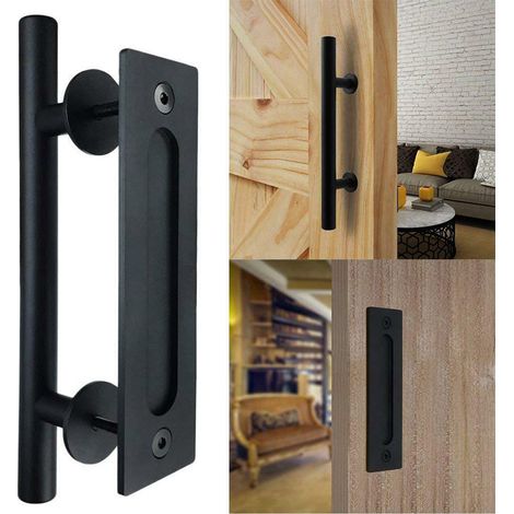 Poignée de porte ensemble de poignée de porte coulissante en bois (1/5)
