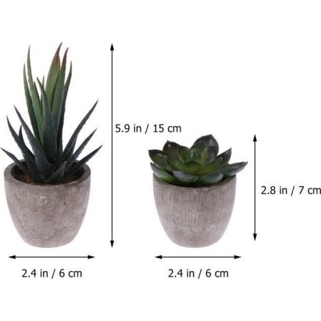 Plantes Artificielles - 5 Pièces En Pot Rétro - Décoration Intérieure Bureau Salon Étagère - Bonsai Simulé - Lot de 5 (1/4)