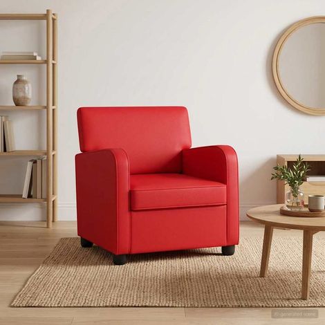 vidaXL Poltrona Rosso Similpelle (1/5)