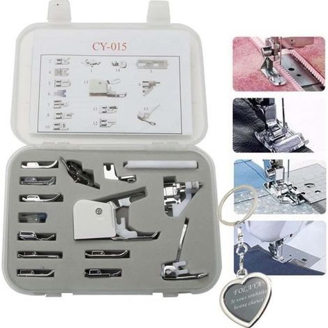 Universel 15 pièces machine à coudre biche Marche Pieds kit – OEM Convient pour Babylock Janome Brother New Home (1/4)