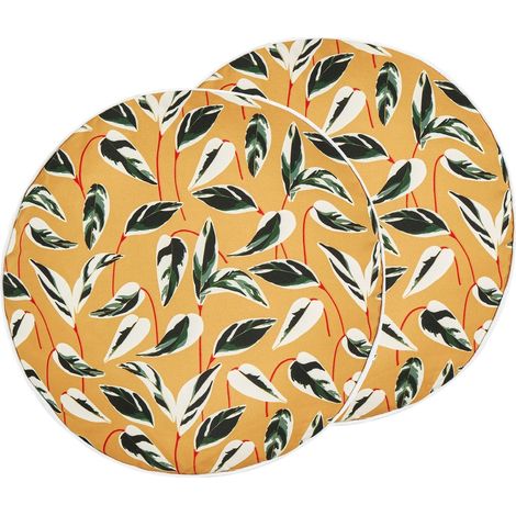 2 Coussins Décoratifs de Jardin Multicolores à Motif de Feuilles 40 x 40 cm Taggia
