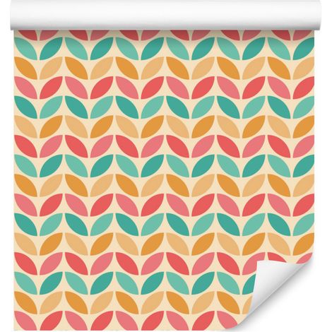 Papel pintado de hojas coloridas de estilo retro para salón y dormitorio, 50x1000 cm. (1/5)