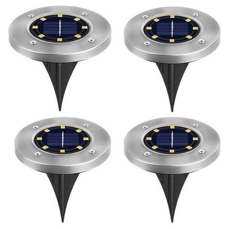 Luminaire solaire LED, 4 unités, pour jardin, terrasse, allée, entrée de garage et espaces extérieurs, pour installation extérieure sans raccordement permanent.-AquaForge