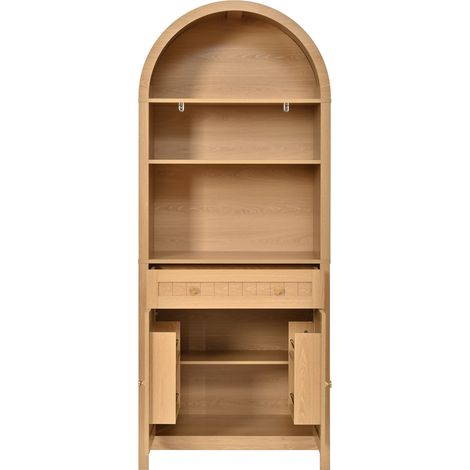 Armadio alto con arco superiore e doppie porte in MDF e truciolare naturale (1/5)