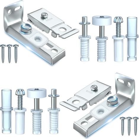 Kit de réparation porte pliante CHOYCLIT - Lot de 2 pièces pour placard coulissant, support haut et bas, pivot 3/8", roue de guidage (1/5)