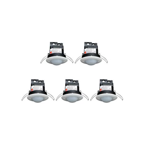 B.E.G - LOT DE 5 Du00c9TECTEURS DE MOUVEMENT AVEC ZONE DE Du00c9TECTION CIRCULAIRE - PLAFOND - BLANC - ENCASTRu00c9 - Ru00e9f. : 92197X5 (1/5)