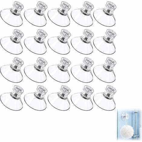 20 Pièces ventouses Ø 30 mm avec Vis et Écrous, Ventouse Universelle, Mini Ventouse PVC pour Vitre, Verre, Carrelage, Pare-Soleil, Plaque Légère, Décoration Auto, Fixation Sans Perçage (1/5)