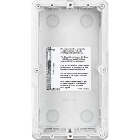 Bticino – Boîte d'encastrement mural 2 modules – Pour platine de rue Sfera et Linea – Hauteur 214 mm, largeur 117.5 mm, profondeur 45 mm