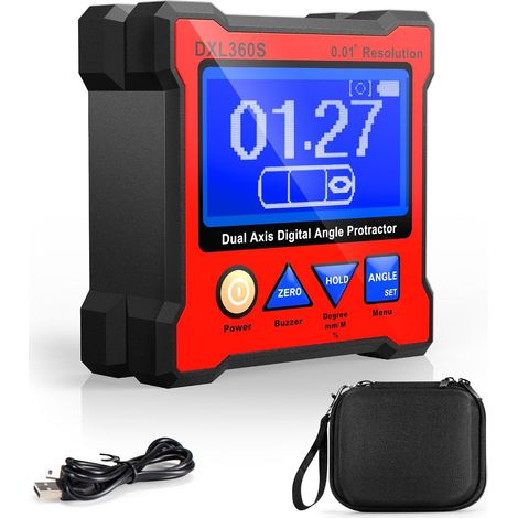 Inclinomètre Numérique Magnetique Rapporteur Numérique avec LCD, Inclinomètre Numérique à Deux Axes, Haute Précision ±0.05°, pour le Travail du Bois, la Construction, l'automobile (1/5)