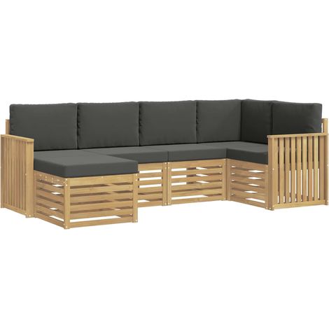 Conjunto de sofás de exterior 6 uds. Blanco y Antracita vidaXL (1/5)