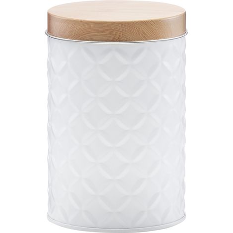 Barattolo Portaoggetti in Metallo Bianco �8,4x13cm