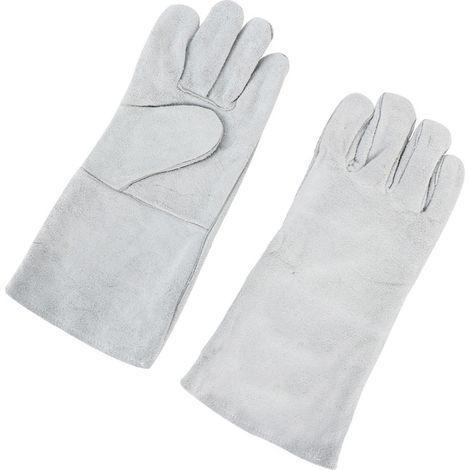 1 Paar Schweißerhandschuhe, 35 cm, hitzebeständig, separate Finger, hitzebeständige Handschuhe, Werkzeug für Schweißarbeiten (1/5)