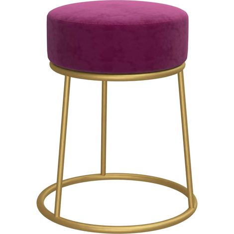 vidaXL Hocker redondo morado terciopelo (1/2)