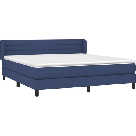 Cama box spring con colchón tela azul 180x200 cm vidaXL (1/4)