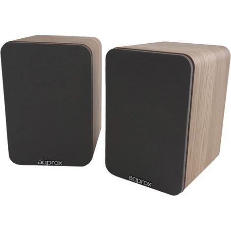 APPROX - APPSPK02 SELF-POWERED SPEAKERS - Holzbox - 30W+30W RMS - Bluetooth - RCA - COAXIAL - OPTICAL - USB - Fernbedienung (Eiche)