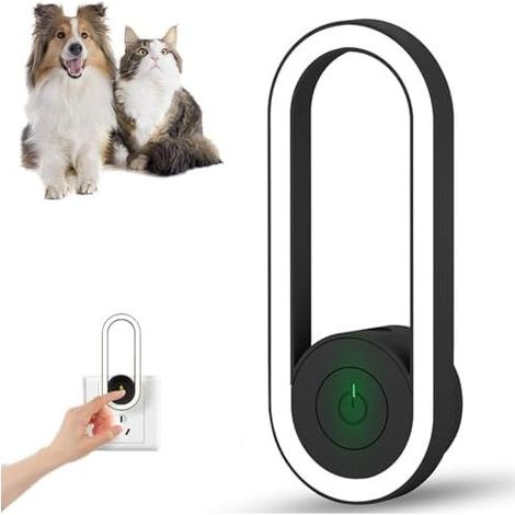 Reno Ultraschall-Hausschutzgerät, Flohabwehr für Katzen, 360°-Schutz für Katzen und Hunde, unaufdringlich, Ultraschall-Innenraum-Abwehrgerät (Schwarz) Schwarz - (1/5)