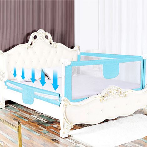 Barrière de Lit Portable Bébé Enfant Barrière de Sécurité pour Lit de Bébé Bleu 1.8 Mètres (1/5)