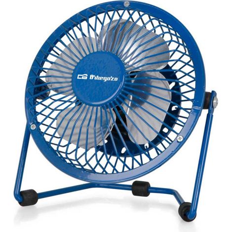 Mini ventilatore da tavolo silenzioso Piccolo ventilatore in metallo blu per piccoli spazi, 10 cm Potenza 2,5 W (1/5)