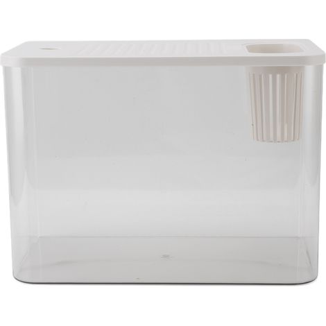 Petit aquarium de bureau transparent en plastique, micro-paysage, pour poissons rouges, crevettes, poissons combattants et tortues. (1/5)