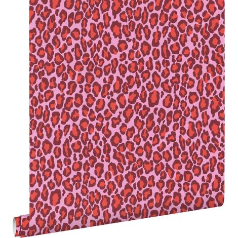 papier peint peau de léopard violet et rouge  - ESTAhome (1/5)