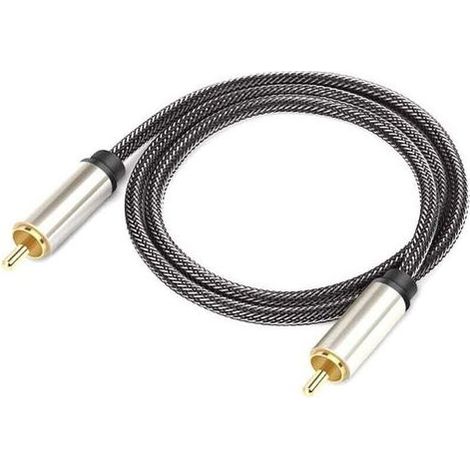 Câble audio numérique coaxial HiFi 5.1 SPDIF, RCA mâle vers mâle, 1,5 m, compatible audio numérique et vidéo composite (1/4)