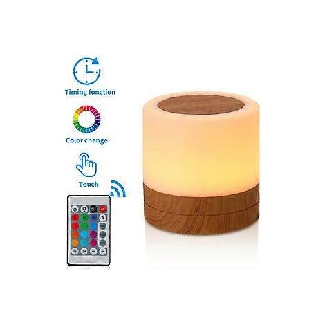 Mini veilleuse LED, lampe de chevet colorée, lampe de nuit tactile, lampe de table rechargeable avec lumière pour chambre, chambre de bébé et salon (1/5)