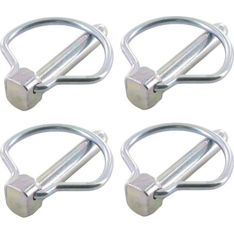 4 perni in acciaio a forma di D da 6x45 mm per la sicurezza su rimorchi, trattori, motozappe, cancelli e porte. (1/2)