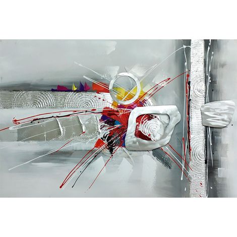 Quadro Astratto Kuatéh III 120 x 80 cm Collage 3D con Elementi in Alluminio