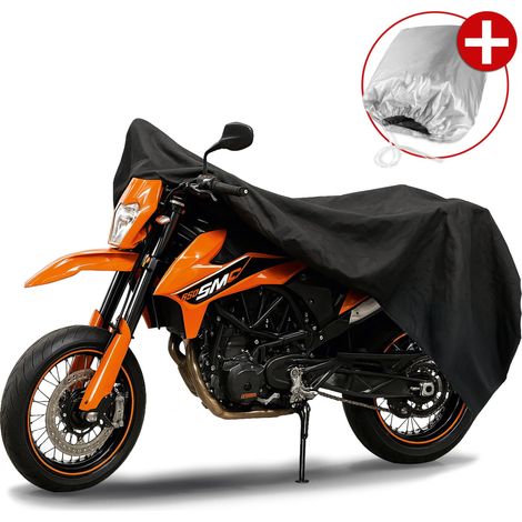 Premium Motorrad Abdeckplane L, Motorrad Abdeckplane aus robustem PVC, Motorrad-Garage wasserdicht - 250x100x130 cm schwarz