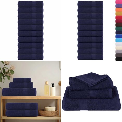 vidaXL Handtücher 10 Stk. Marineblau 50x100 cm 360 g/m² 100% Baumwolle (1/5)