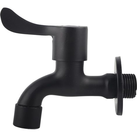 Robinet mural pour lave-linge, inox 304, noir, pour buanderie (1/5)