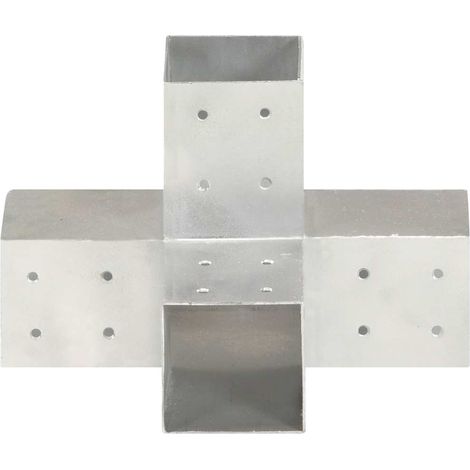 Connecteur de poteau en X pour poutres bois métal galvanisé abri et auvent 81x81 mm (1/5)