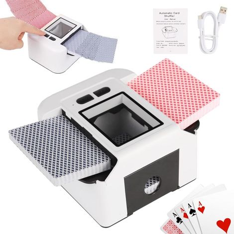 Elektrischer Kartenmischer wiederaufladbar, 2000mAh Akku, automatischer Kartenverteiler für Poker und Bridge (1/4)