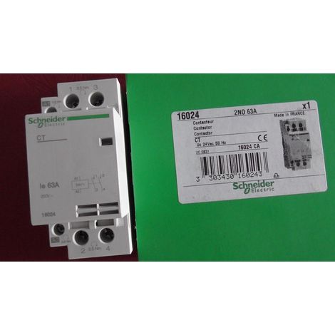 CONTACTEUR MODULAIRE CT 2NO - 63A 24V AC SCHNEIDER 16024