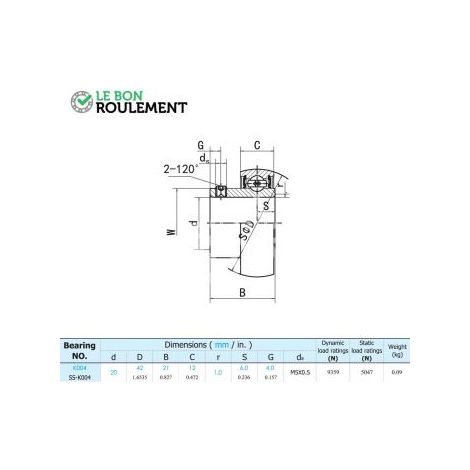 Roulement de palier K004