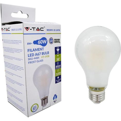 V-TAC VT-1938 Lampadina LED E27 8W A67 Filamento Satinato Bianco naturale - 4000K (1/5)