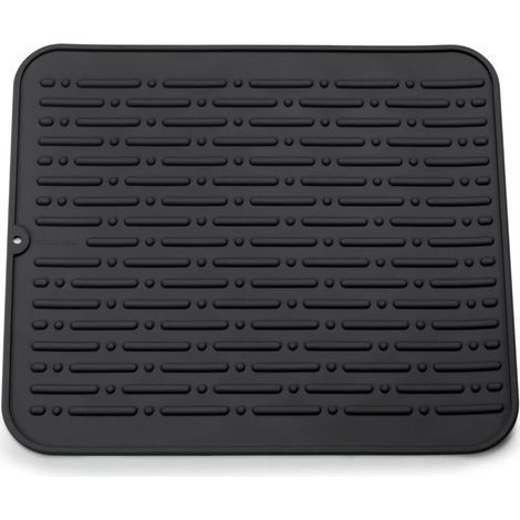 Tapis de séchage vaisselle XL en silicone résistant – 45 x 40 cm, noir, garantie à vie (1/4)