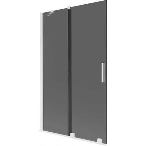 Mexen Velar paravento per vasca da bagno scorrevole a 2 ante 110 x 150 cm, grafite, bianco - 896-110-000-41-20 (1/2)