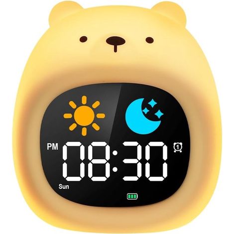 Digitaler Wecker für Kinder, Schlaftrainer für Kinder, Kinderwecker mit Schlummerfunktion, Wecker mit Licht, Wecker mit 6 natürlichen Sonnenaufga (1/5)