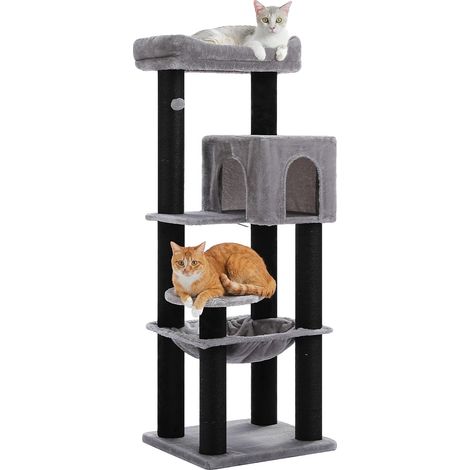 Arbre à chat, design multi-niveaux, construction robuste, AMT0110BK-XL, XL-a (1/2)