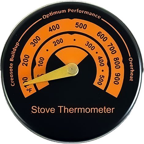 Thermomètre magnétique de poêle pour cheminée - Instrument de mesure de température pour bois/gaz/ pellets avec sécurité contre surchauffe (1/5)