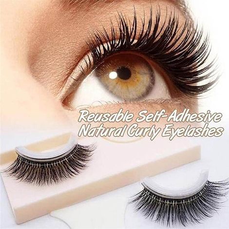 Faux Cils Autocollants Réutilisables 3D Imperméables - Faciles à Poser Sans Colle (1/4)