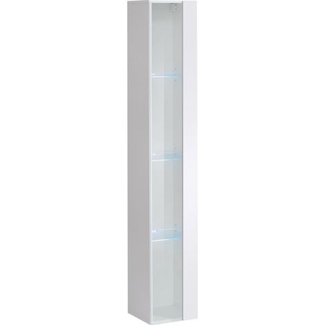 Vitrina suspendida – Blanco – Colección SWITCH – Puerta de vidrio y LED incluidos – Modelo grande (1/4)