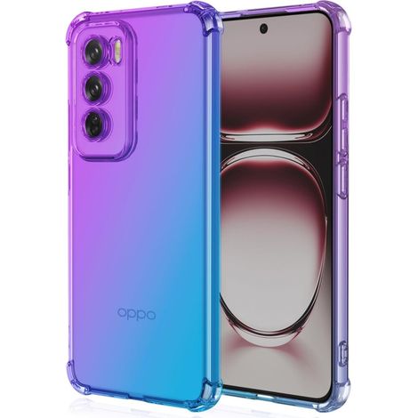 Funda protectora a prueba de caídas con efecto degradado para Oppo Reno 12, color morado/azul. (1/5)